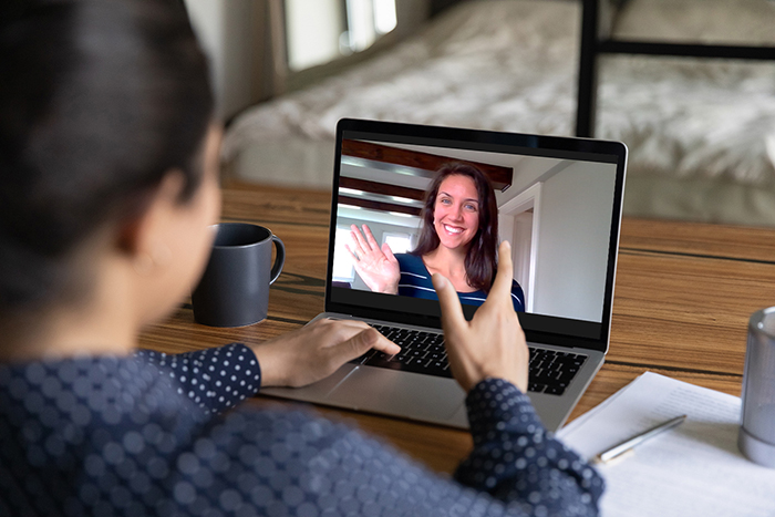 Business team meeting online for discussing project and brainstorming